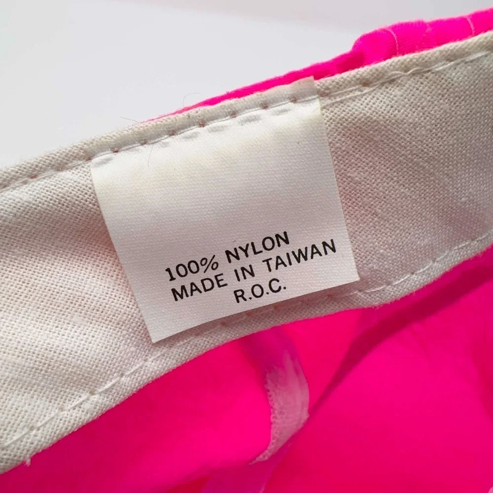 VTG Captain Morgan Neon Pink Spellout Camp Hat 80s 90s Nylon Taiwan OFSA Retro